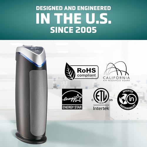 Air Purifier with HEPA Filter for Large Rooms, Removes Smoke, Pet Dander, Pollen, and Odors T1048