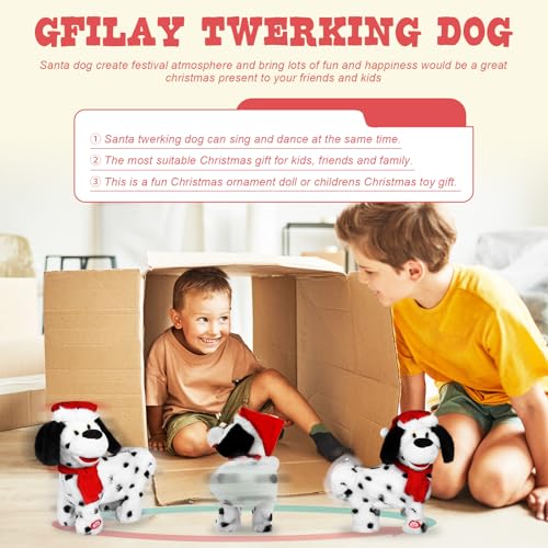 Shaking Santa Dog Toy, Singing Plush Puppy, Animated Christmas Plush A549984