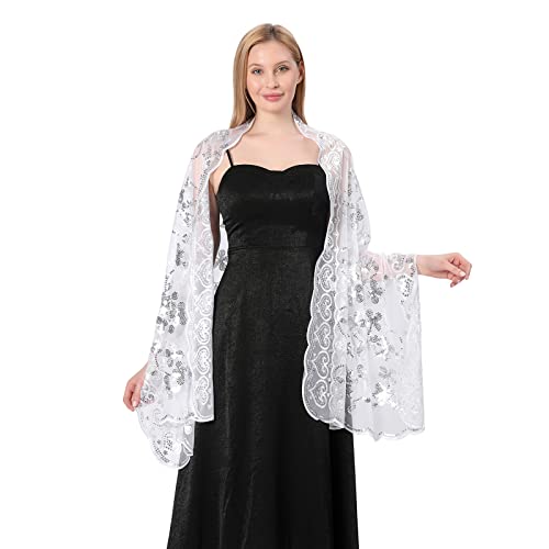 1920s Fringe Shawl for Evening Dresses Wedding Scarf O759747