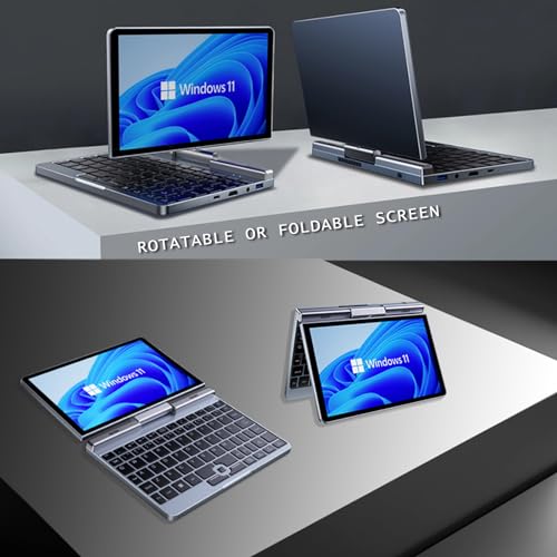8 inch Mini Laptop HD Touchscreen Portable 2-in-1 Computer, Windows 11 Pro, Intel N100, 12GB RAM, 512GB SSD Q486
