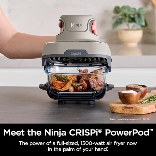 Air Fryer with Glass Containers, 4 QT & 6 Cup, Dishwasher Safe Z1664