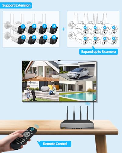 Outdoor Wireless Security Camera System with 2-Way Audio and PIR Detection M2182