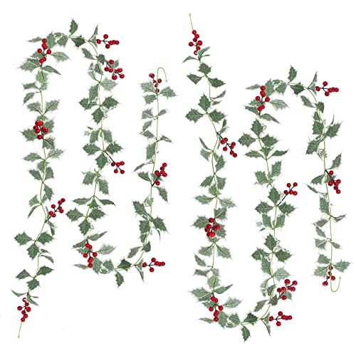 6.6 ft Christmas Garland with Faux Cedar and Glitter Berry P303