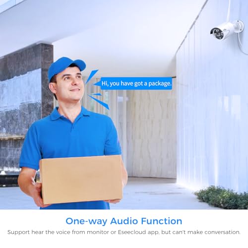 Wireless Security Camera System, 16CH 4K NVR, 4Pcs 3MP WiFi Cameras, Night Vision, Motion Detection, 1TB HDD P9721