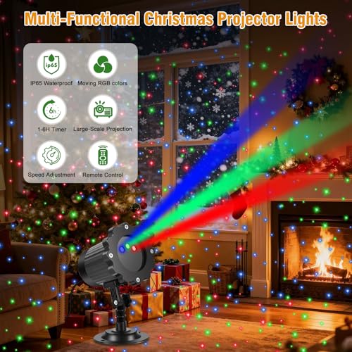 Christmas Laser Lights Projector with Star Show for Indoor Outdoor Decor E487