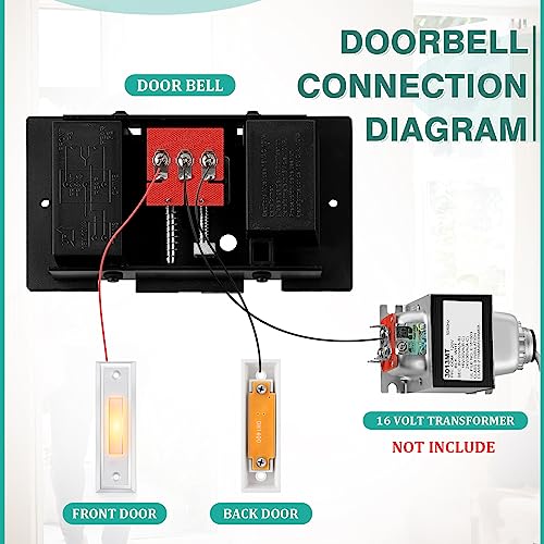 Wired Doorbell Chime Kit with 2 Lighted Push Buttons for Front and Rear Door U62055