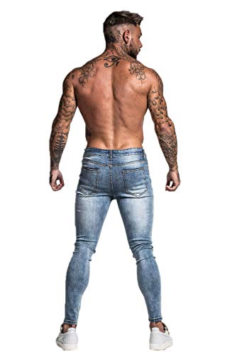 Men's Ripped Slim Fit Stretch Jeans R584