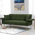 Futon Sofa Bed, Teddy Futon Couch Bed with Convertible Backrest, Modern Futon Couch with Adjustable Armrests, Sofa Bed with Memory Foam for Living Room, Bedroom, Beige