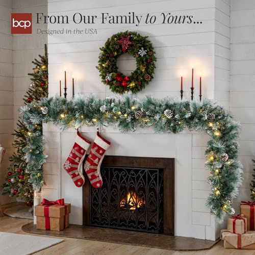 Pre-Lit Holiday Christmas Garland for Stairs, Fireplace with 50 Lights U582051