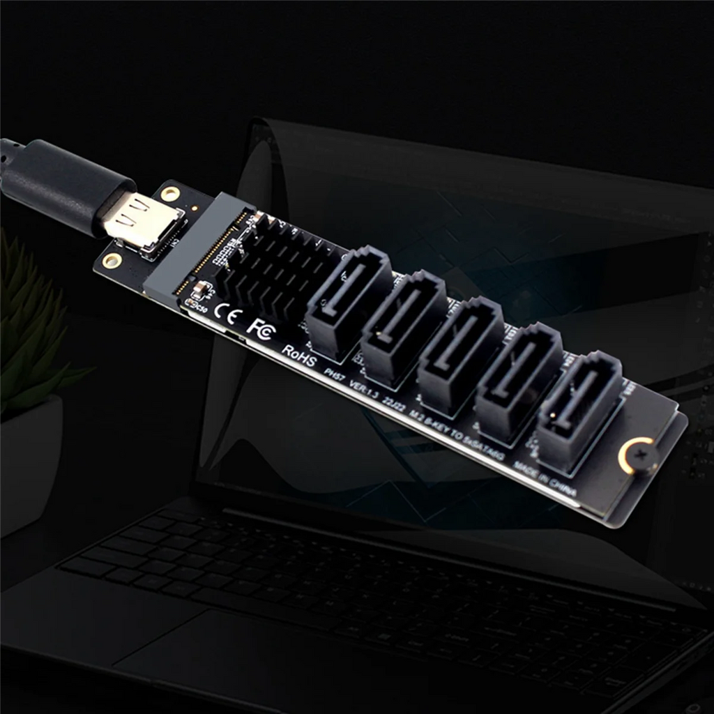 USB-C to SATA 5-Port Adapter Card for SSD HDD Expansion X5945