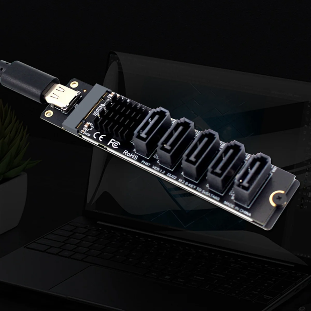USB-C to SATA 5-Port Adapter Card for SSD HDD Expansion X5945