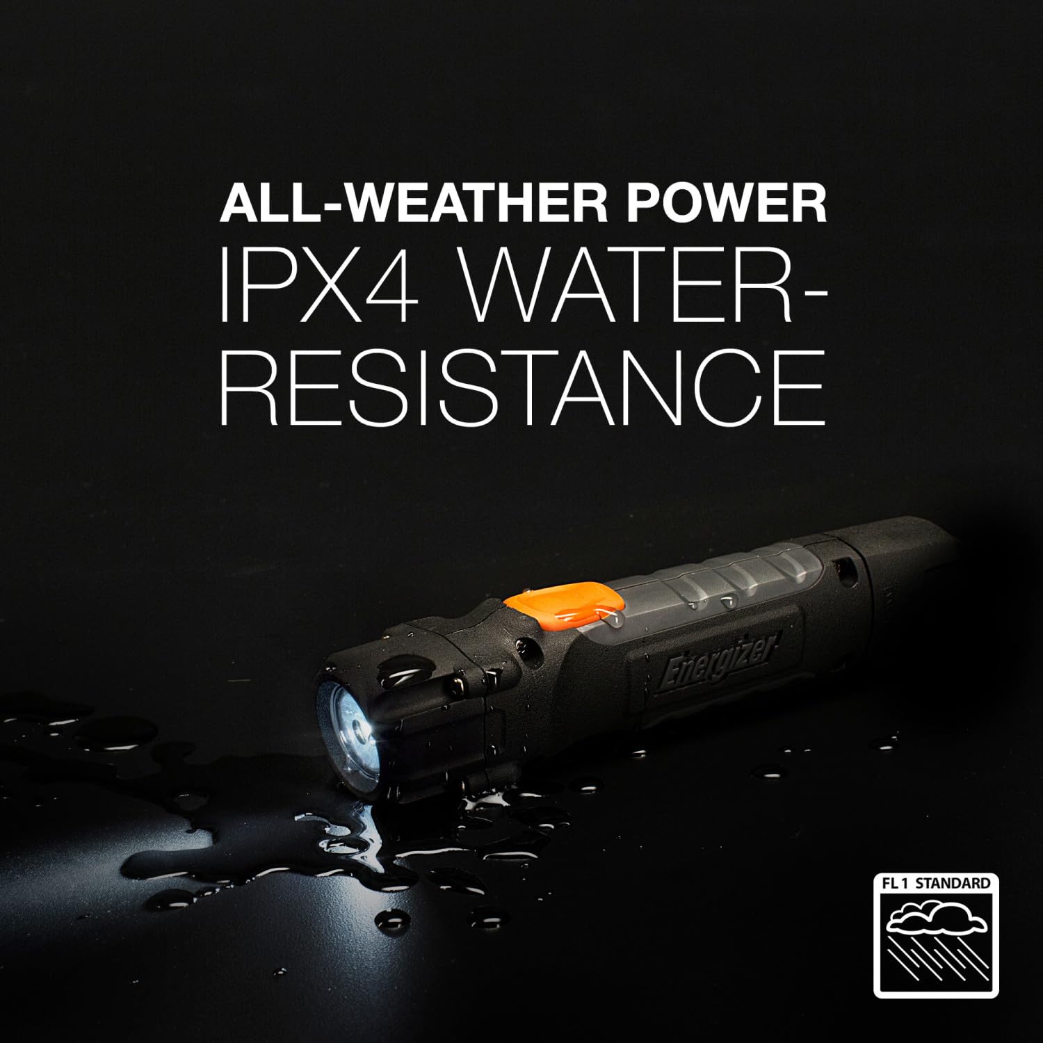 LED Flashlight, IPX4 Water Resistant, Batteries Included B862