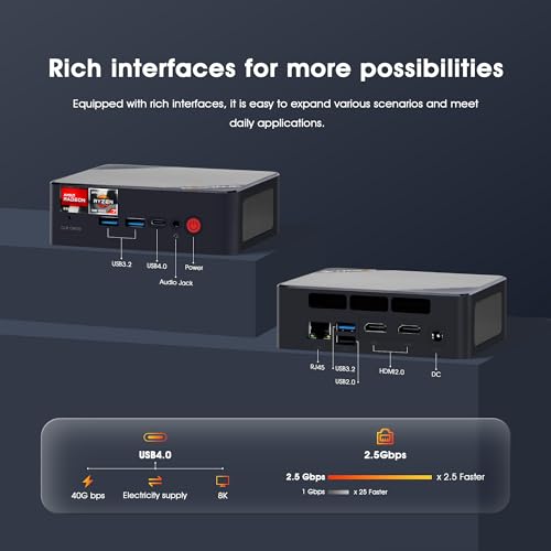 Mini PC N100 16GB DDR4 512GB SSD, 4K Triple Displays, Quiet Desktop Computer T8058