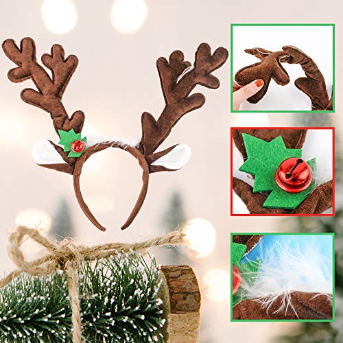 Reindeer Antlers Headband with Bells, 2PCS I5737