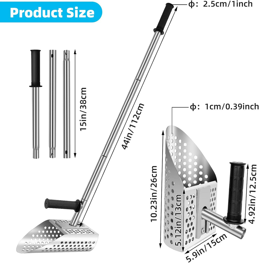 Stainless Steel Sand Scoop with Long Handle for Metal Detecting E4801