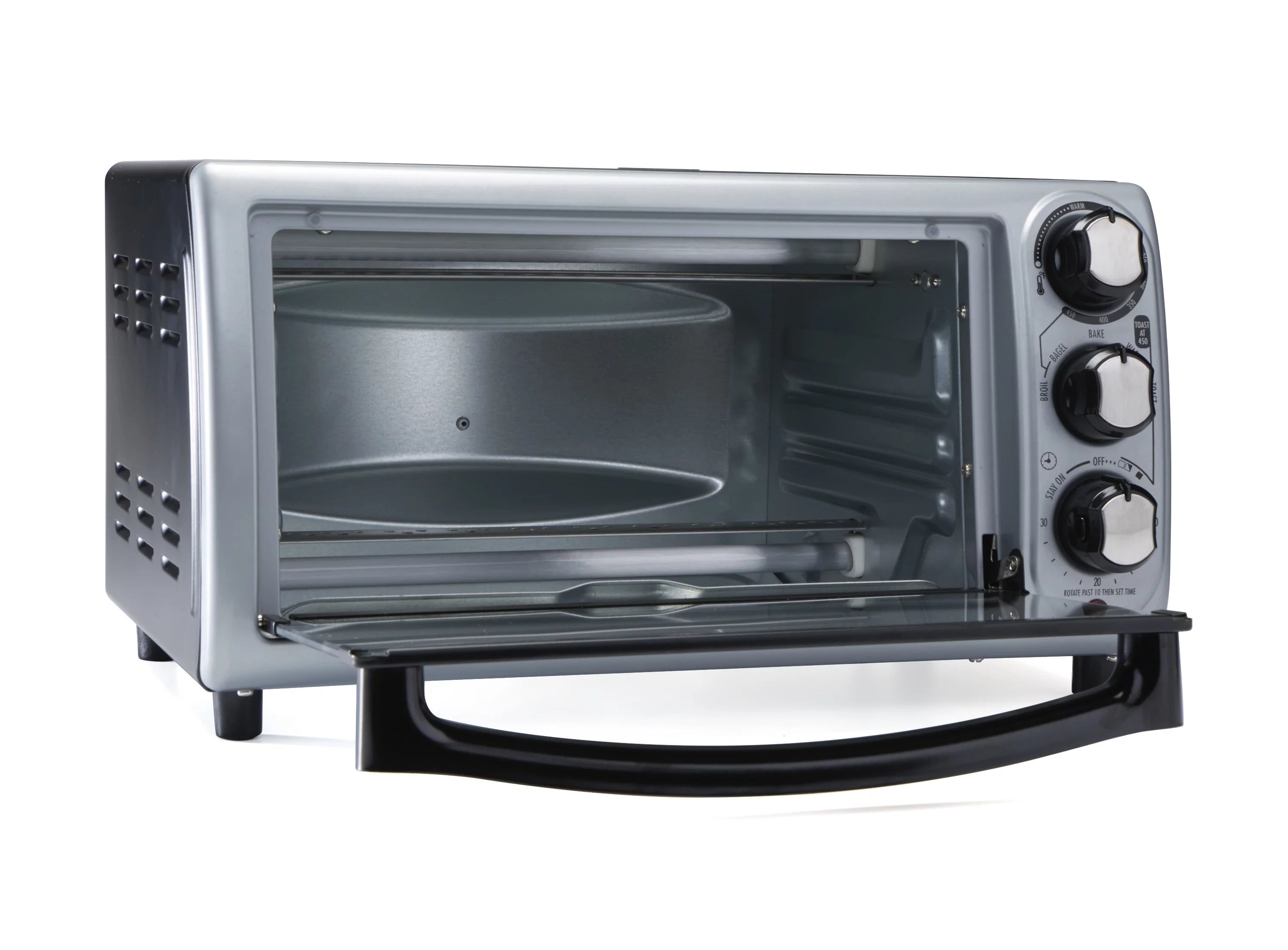 Countertop Toaster Oven with Bake Pan, Broil & Bagel Functions, Auto Shutoff, Stainless Steel O45889