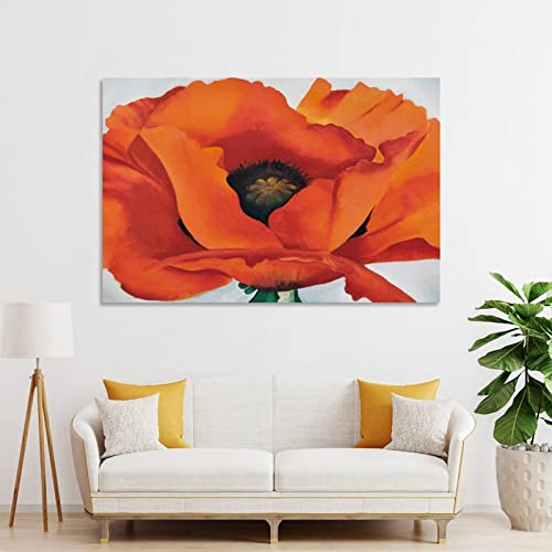 Red Poppies Flower Poster Canvas Wall Art 24x36inch Unframed M91896