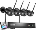ZOSI 8 Channel 2K Wireless Security Camera System Outdoor Indoor, 4 X 3MP WiFi IP Camera with Color Night Vision, Plug-in, Spotlight, 2-Way Talk, Light & Siren Alarm, 1TB HDD for 24/7 Record