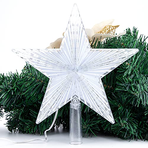 Christmas Tree Topper Star with Warm White Light, 8.7 Inch B717833