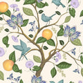 Bird Floral Wallpaper Peel and Stick Vintage Beige Floral Contact Paper Leaf Wallpaper Waterproof Self-Adhesive Wall Covering for Bedroom Countertop Desk Cabinets Decor 17.4" x 118"