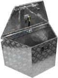29x16x18 Inch Aluminum Diamond Plate Tongue Box Tool Chest,generator box,Waterproof Under Truck Storage for Pick Up Truck Bed, RV Trailer, ATV with Lock and Keys