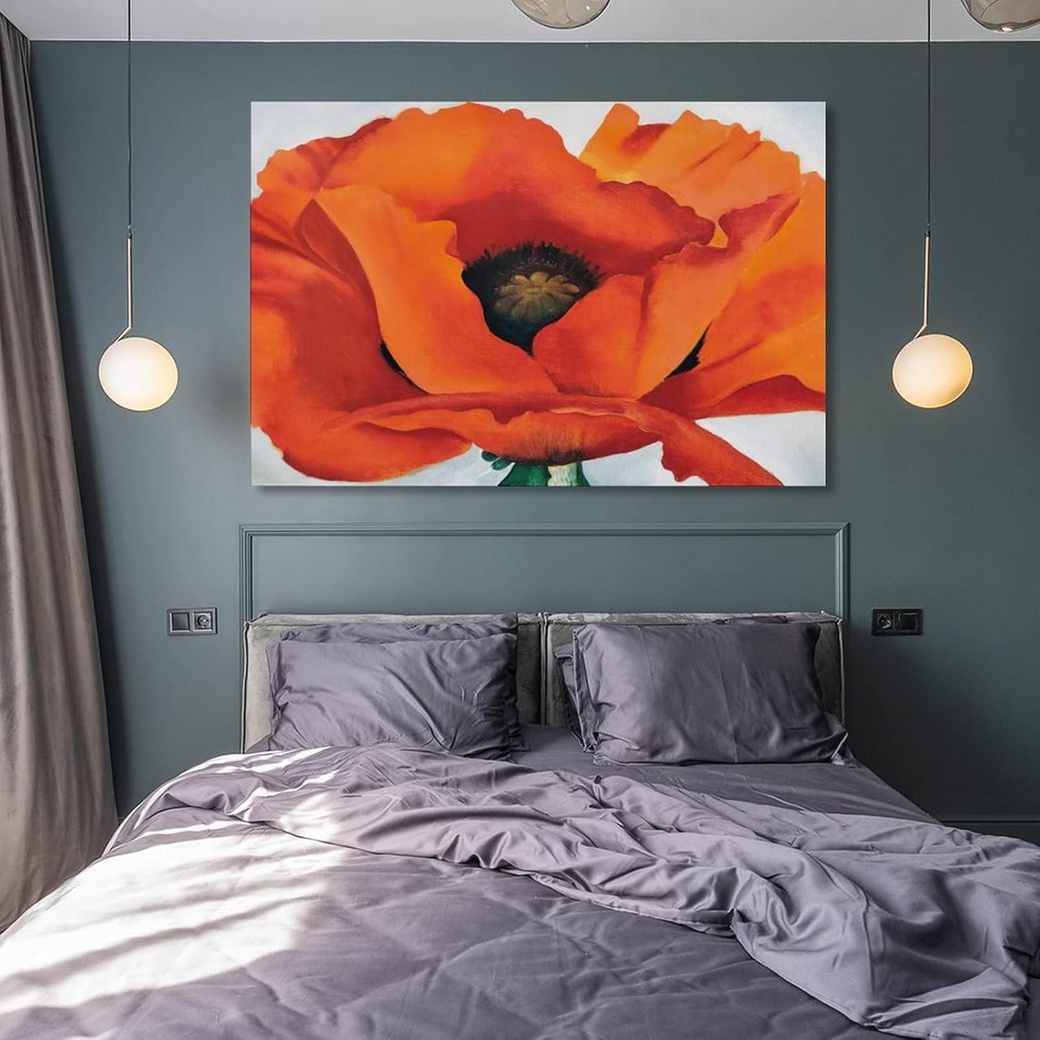 Red Poppies Art Flower Poster Canvas Wall Decor 16x24inch Unframe-Style Z892