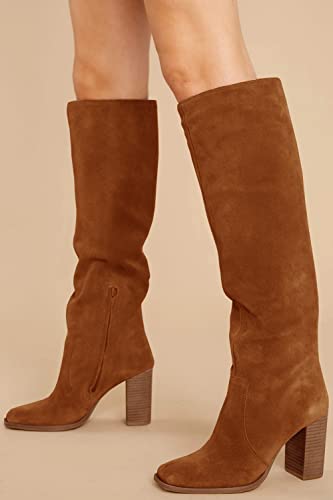 Womens Knee High Chunky Heel Boots N271773