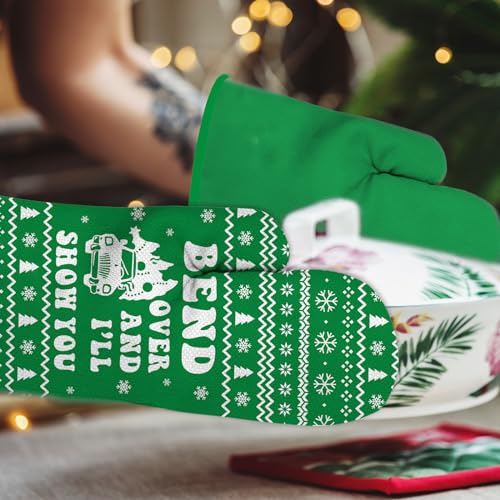 Funny Holiday Oven Mitts Pot Holders for Kitchen Cooking Baking M258024