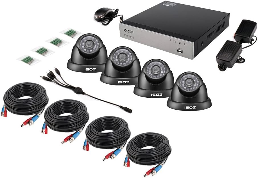 Home Security Camera System 8 Channel 1080P DVR with 4 Dome Cameras O663