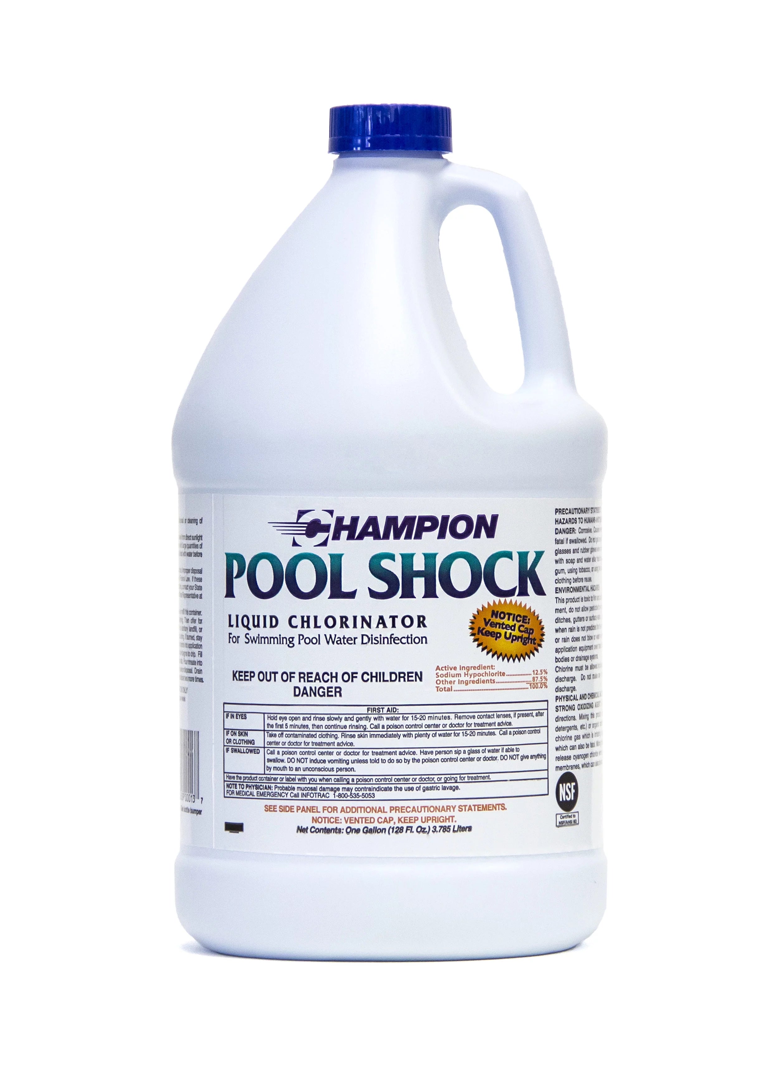 Liquid Chlorine Pool Shock, 12.5% Sodium Hypochlorite D770