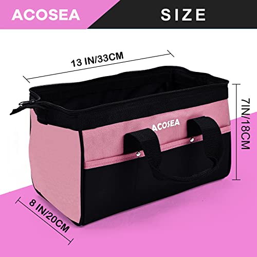 Pink Tool Bag, 13 Inch with 12 Storage Pockets Y313