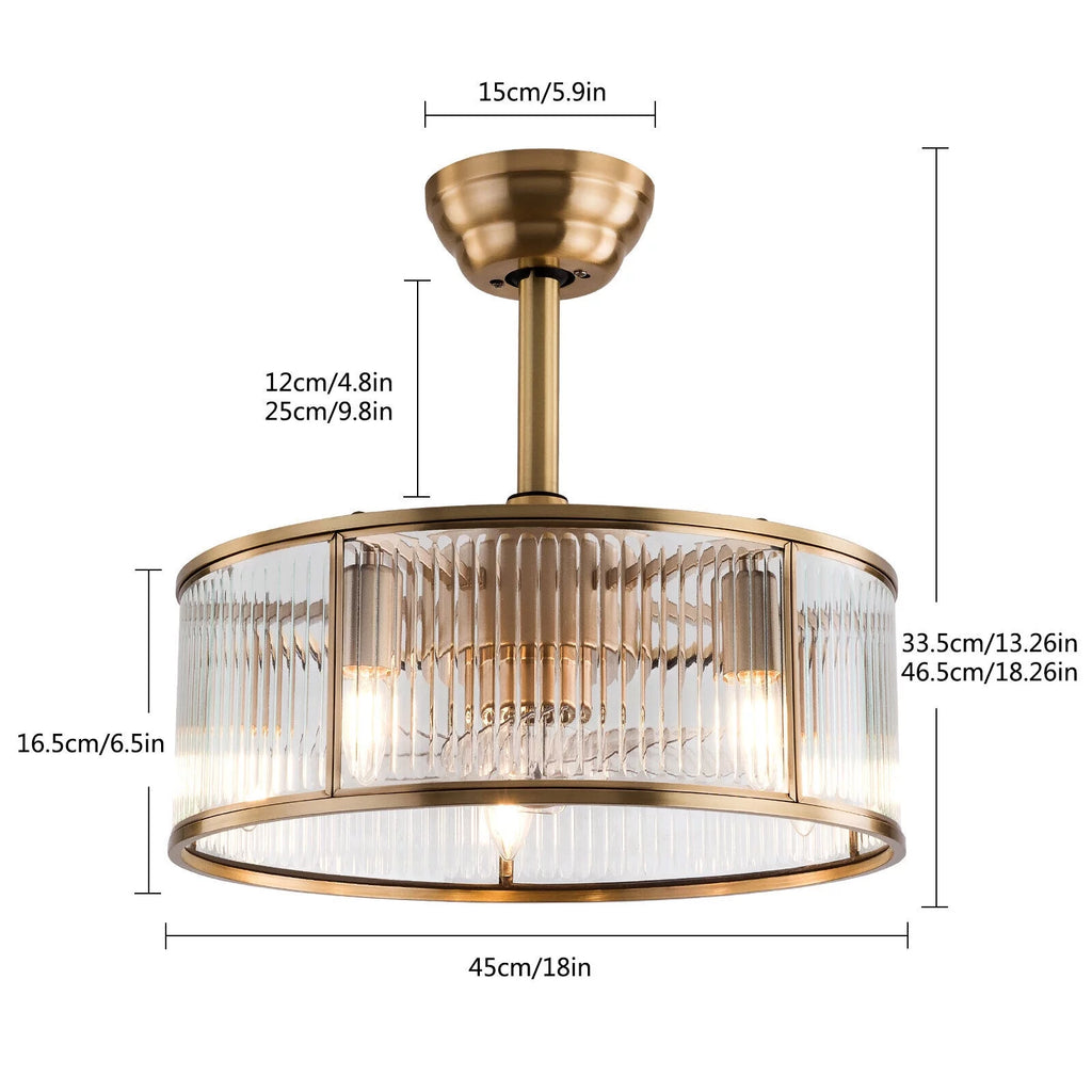 Farmhouse Ceiling Fan Light Gold With Remote Control S819588