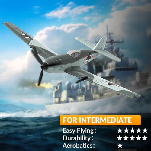 RC Plane 3 Channel Remote Control Airplane Fighter Toy, 2.4GHz 6-axis Gyro, Easy to Fly for Adults Kids Beginners B2466