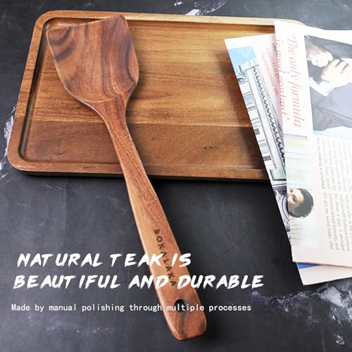 Natural Teak Wooden Spoons for Cooking, 10-Piece Kitchen Utensil Set I607645