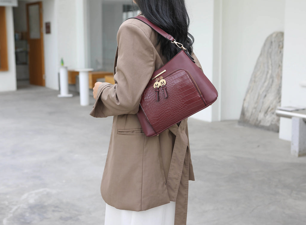 Vegan Leather Women's Hobo Bag Crossbody Purse Handbag J7640