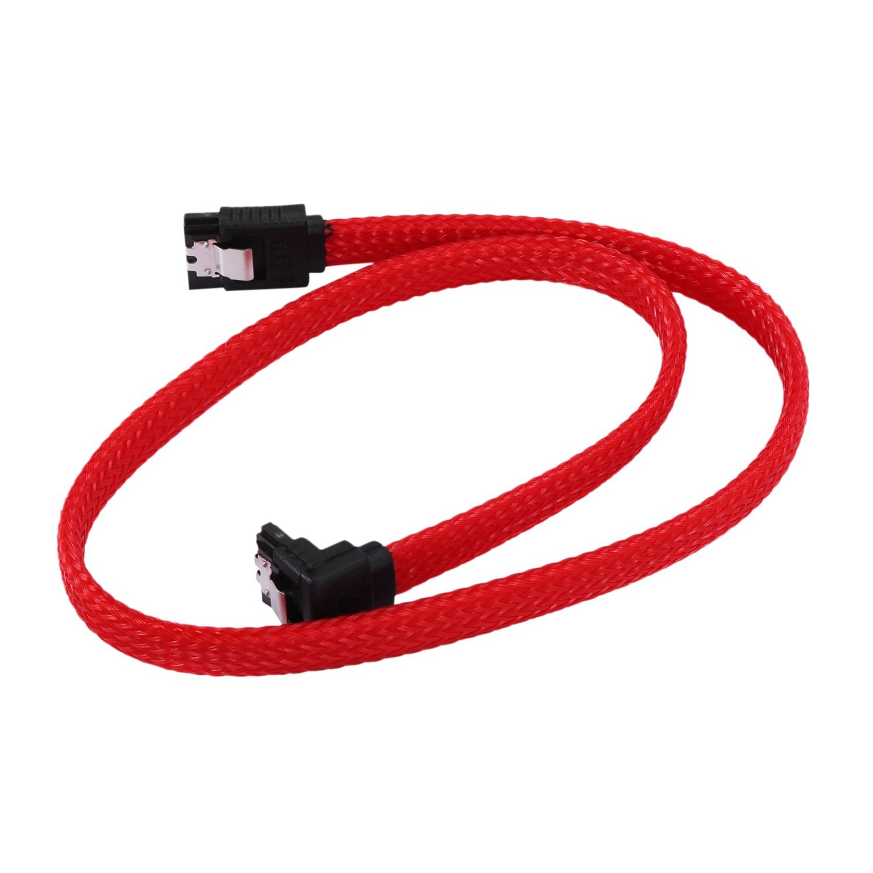 SATA3 7Pin Right Angle Data Cable 50cm Nylon Sleeved M959