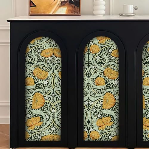 Peel and Stick Wallpaper, Vintage Floral Green Wall Mural, Removable Pre-Pasted D310