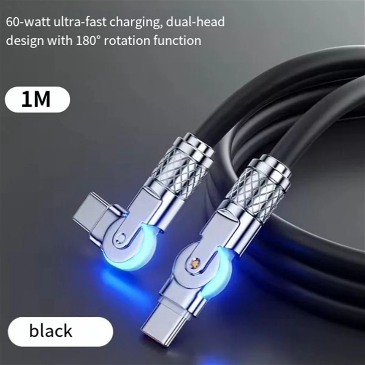 Type-C to Type-C 180° Swivel Data Cable 2m A428