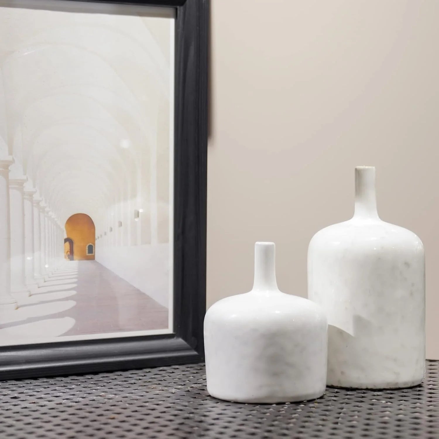 White Ceramic Vase 9.5 Inch Long Neck E2577