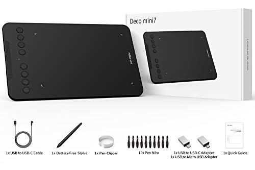 Drawing Tablet with 8192 Levels Pressure, 7 x 4 inch, 8 Shortcut Keys O9471