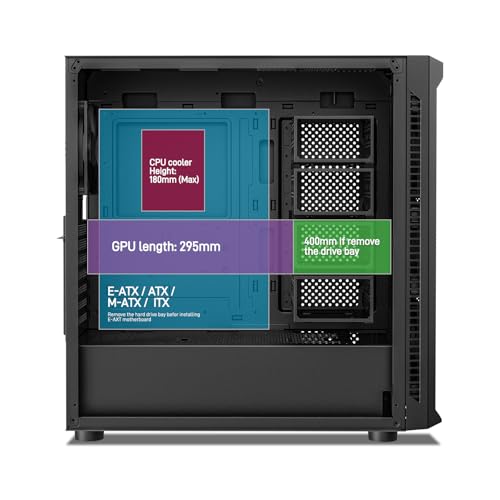 ATX NAS Mid Tower Computer Case with 4x120mm Fans, USB 3.0, 10x3.5" HDD + 3x2.5" SSD N57223