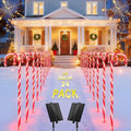 COOLWUFAN 24 Pack 28" Solar Candy Cane Path Lights Christmas Decorations, 4 Brightness Levels 264 Bright LEDs Waterproof Pathway Markers with Stakes for Outdoor Yard Garden Walkway Xmas Holiday Decor