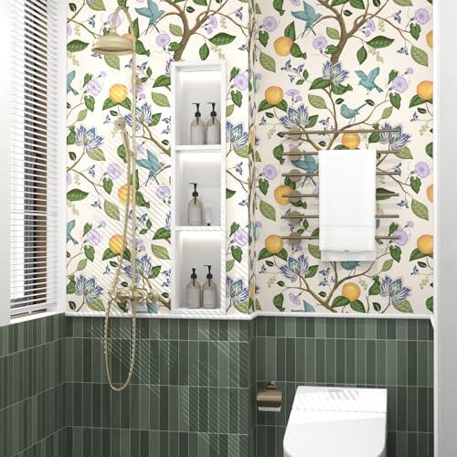 Vintage Beige Floral Peel and Stick Wallpaper Y50777