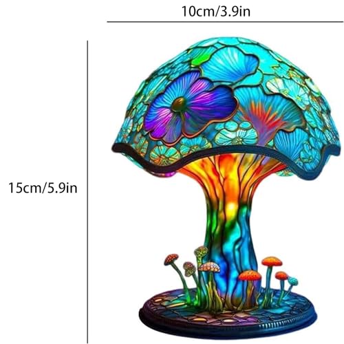 Mushroom Table Lamp, Bohemian Resin Decorative Night Light for Bedroom Living Room R74432