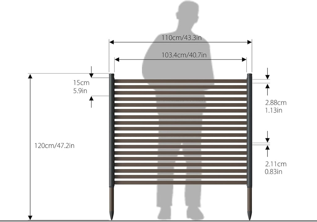 Metal Privacy Screen for Outdoor Terrace, 43x47 inches, 2 Panels S597224