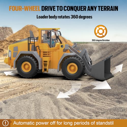 Remote Control Excavator Construction Toy for Boys with Metal Shovel and Lights J5730