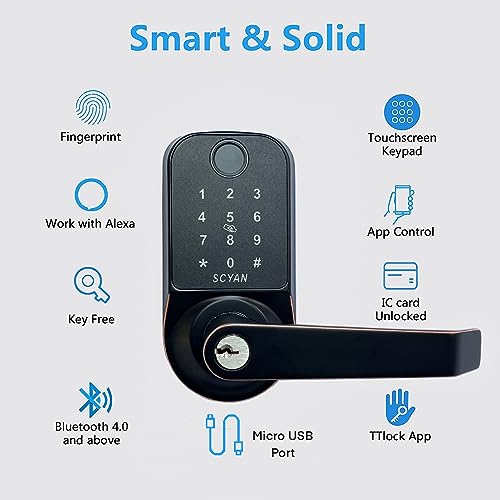Smart Door Lock, Fingerprint, Touchscreen Keypad, Auto Locking M10181