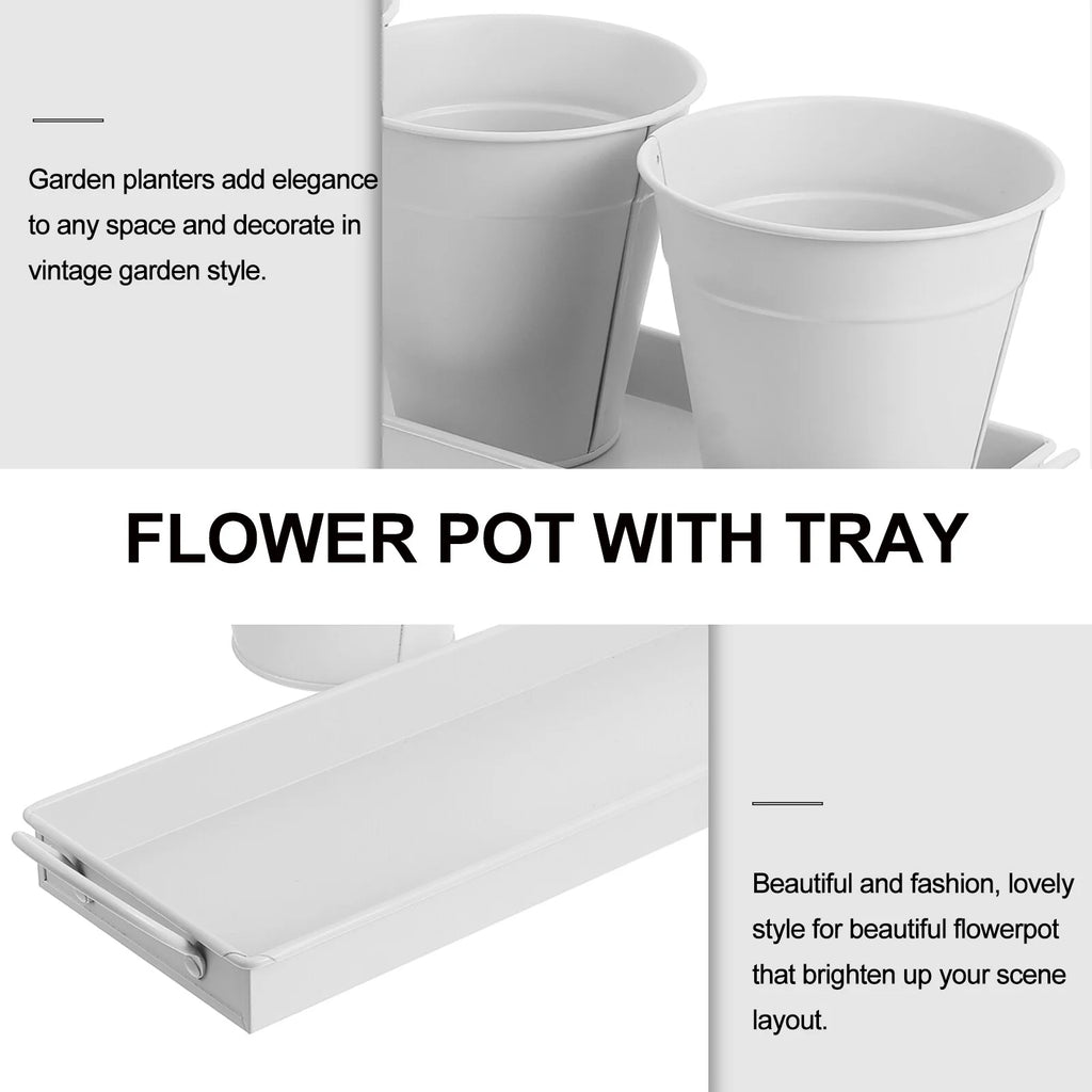 9 pcs Garden Flower Pot with Tray E203332