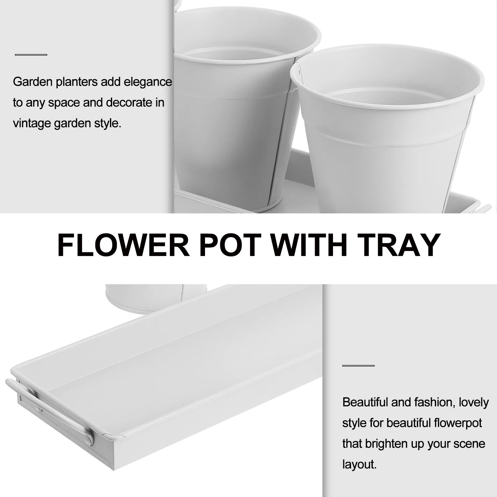 9 pcs Garden Flower Pot with Tray E203332