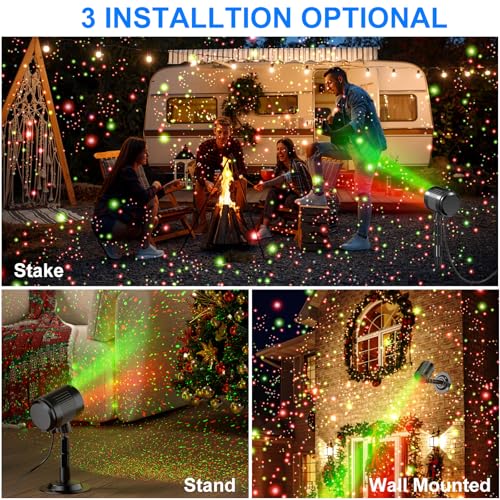Christmas Laser Projector Light Outdoor, RGB Firefly Moving Lights, IP65 Waterproof for Garden Yard Party B711
